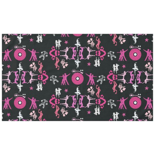 Pink Dancer Gemusterte Wohngestaltung Tischdecke (Vorderseite (Horizontal))