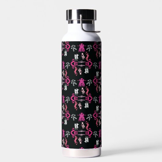 Pink Dancer Gemusterte Wohngestaltung Trinkflasche (Links)