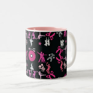Pink Dancer Gemusterte Wohngestaltung Zweifarbige Tasse