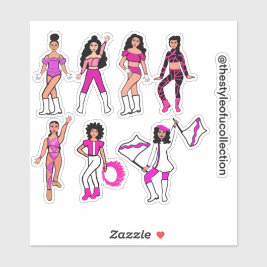 Pink Dancer Stickers #2 Aufkleber (Blatt)