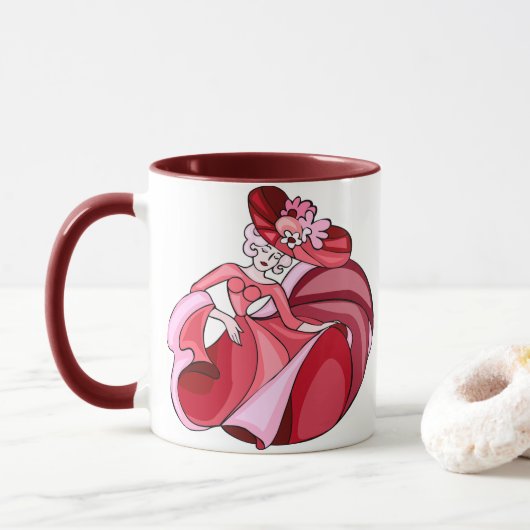Pink Dancing Girl Tasse (Mit Donut)