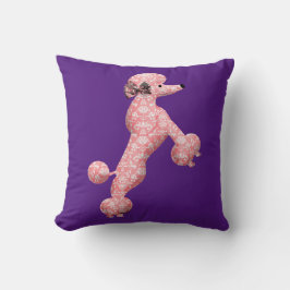 Pink Dancing Poodle Lila Kissen