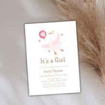 Pink Dancing Princess Swan Balloon Babydusche