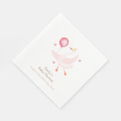 Pink Dancing Princess Swan Balloon Babydusche Serviette (Ecke)