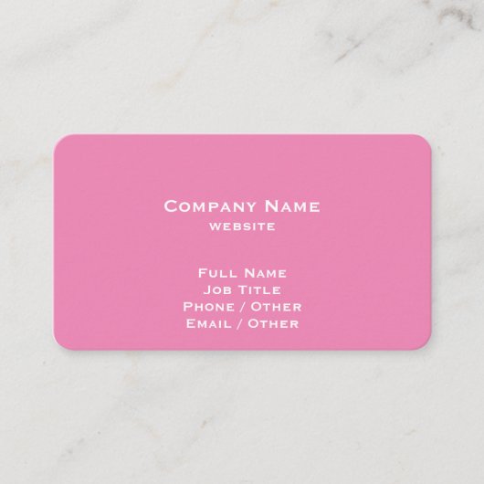 Pink Dandela Business Card Visitenkarte (Vorderseite)