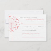 Pink Dandela Liebe Summer Wedding RSVP Card (Vorderseite)