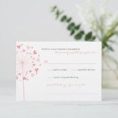 Pink Dandela Liebe Summer Wedding RSVP Card (Stehend Vorderseite)