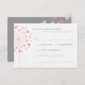 Pink Dandela Liebe Summer Wedding RSVP Card (Vorne/Hinten)