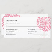 Pink Dandelion Blume Geschenkgutschein Design 4 (Vorne/Hinten)