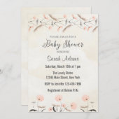 Pink Dandelion Blume Kinderdusche Einladung (Vorne/Hinten)