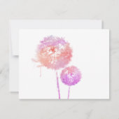 Pink Dandelion Clock Begräbnis Danke Karten (Rückseite)