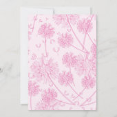 Pink Dandelion Flowers, Floral, Bat Mitzvah Einladung (Rückseite)