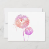 Pink Dandelion Foto Feier der Lebenskarte Einladung (Rückseite)