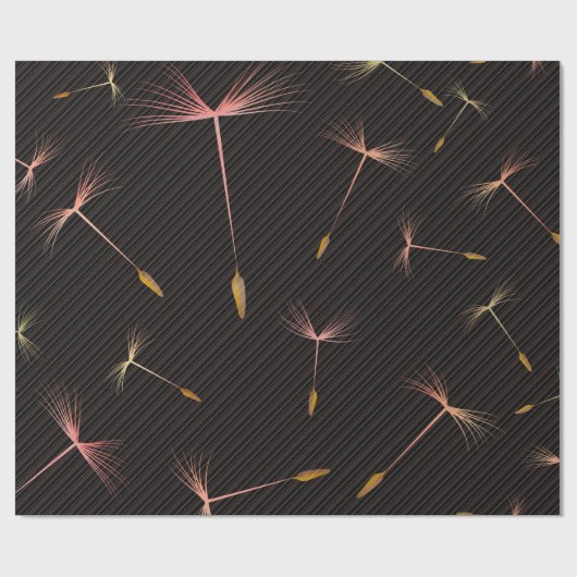 Pink Dandelion Geschenkpapier (Flach)