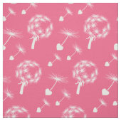 Pink Dandelion Heart Seeds Stoff (Muster)