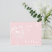 Pink Dandelion Stationary Postkarte (Stehend Vorderseite)