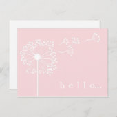 Pink Dandelion Stationary Postkarte (Vorne/Hinten)