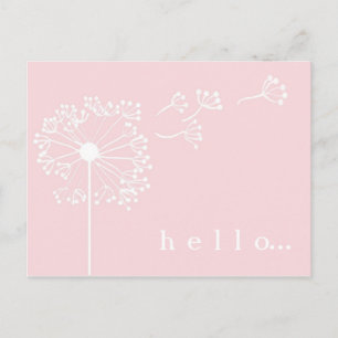 Pink Dandelion Stationary Postkarte