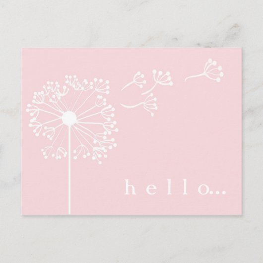 Pink Dandelion Stationary Postkarte (Vorderseite)
