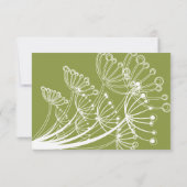 Pink Dandelions Blume Spring Wedding RSVP Card (Rückseite)