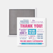 Pink danke der modernen Typografie Magnet (Vorderseite/Rückseite)