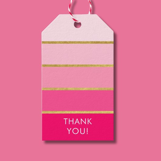 Pink Danke, Geburtstag Geschenkanhänger