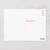 Pink Danke Herzenslust, Brautparty Postkarte (Rückseite)