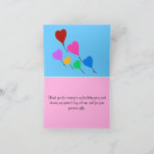 Pink danke Ihnen Pink Birthday Herzblasen (Innenseite)