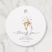 Pink Danke Pearls & Prosecco Brautparty Geschenkanhänger (Vorderseite)