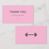 Pink Dankeschön Karte mit Barbell (Vorne/Hinten)