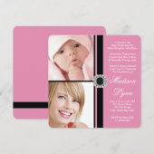 Pink Dann und Jetzt Foto Abschluss Einladung (Vorne/Hinten)