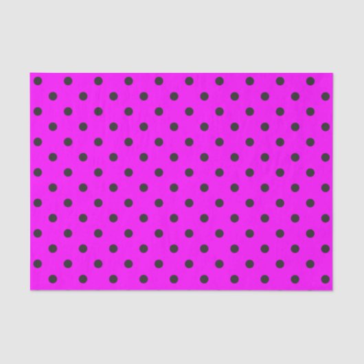 Pink & Dark Gray Polka Dots Seidenpapier (Vorderseite)