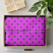 Pink & Dark Gray Polka Dots Seidenpapier (Geschenk)