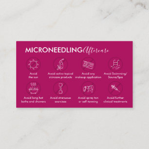 Pink Dark Microneedling Aftercare Post Instruktion Visitenkarte