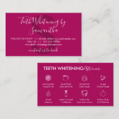 Pink Dark Teeth Whitening Aftercare Tipps Visitenkarte (Vorne/Hinten)