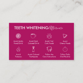 Pink Dark Teeth Whitening Aftercare Tipps Visitenkarte
