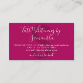 Pink Dark Teeth Whitening Aftercare Tipps Visitenkarte (Vorderseite)