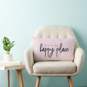 Pink Das ist mein Happy Place Modern Simple Studen Lendenkissen