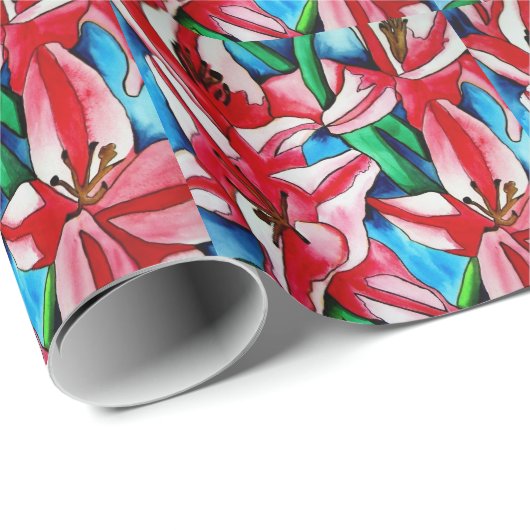 Pink Day lila Aquarellmalerei Geschenkpapier (Rolleneckpunkt)