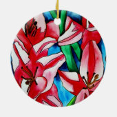 Pink Day lila Aquarellmalerei Keramikornament (Hinten)