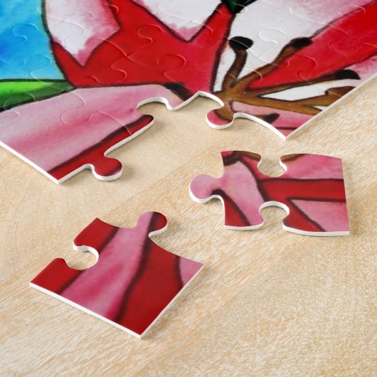 Pink Day lila Aquarellmalerei Puzzle (Seite)