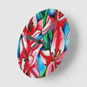 Pink Day lila Aquarellmalerei Runde Wanduhr (Winkel)