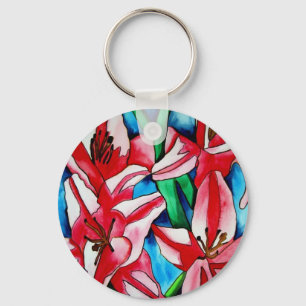 Pink Day lila Aquarellmalerei Schlüsselanhänger