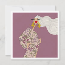 Pink Dazzling Style Glam Fashion Art Card