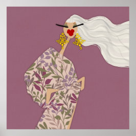 Pink Dazzling Style Glam Fashion Art Poster