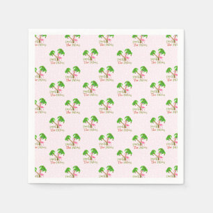 Pink Deck Die Palmen Tropical Weihnachten Santa Fl Serviette