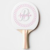 Pink Decorative Circle Monogram Ping Pong Paddel Tischtennis Schläger (Vorderseite)