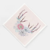Pink Deer Antlers Blume Sukkulärer Garten Serviette (Ecke)