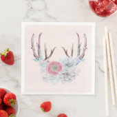Pink Deer Antlers Blume Sukkulärer Garten Serviette (Beispiel)