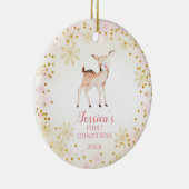 Pink Deer Baby's First Christmas Ornament (Rechts)